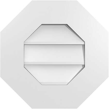 Ekena Millwork Octagonal Surface Mount PVC Gable Vent: Non-Functional, w/ 3-1/2"W x 1"P Standard Frame, 16"W x 16"H GVPOC16X1601SN
